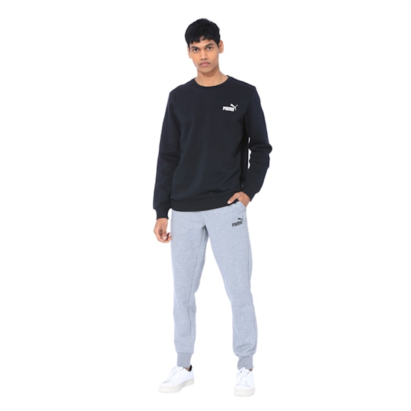 Essentials Fleece Crew Neck Men's Sweater, Puma Black, extralarge-IND