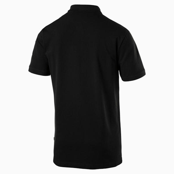 Essential Short Sleeve Men's Polo Shirt, Cotton Black, extralarge