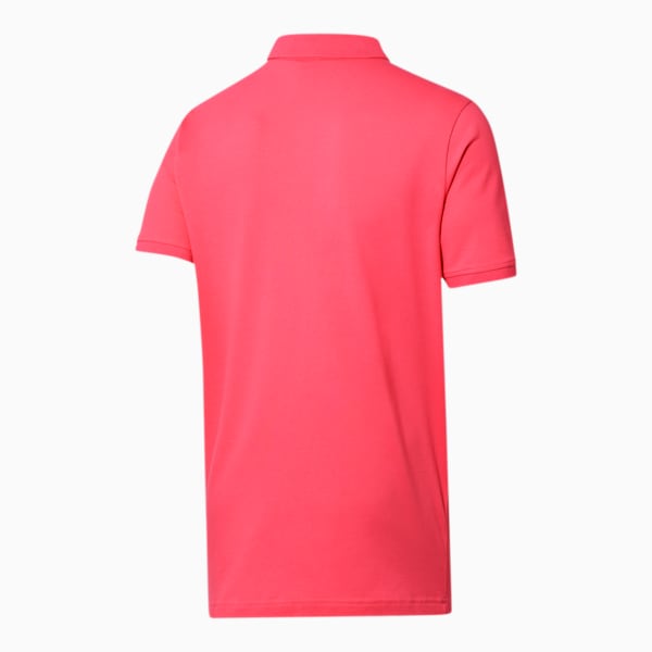 Essentials Men's Pique Polo, Bubblegum-Puma Black, extralarge