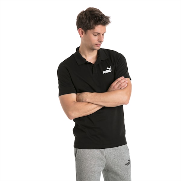 Essentials Men's Jersey Polo, Cotton Black, extralarge-IND