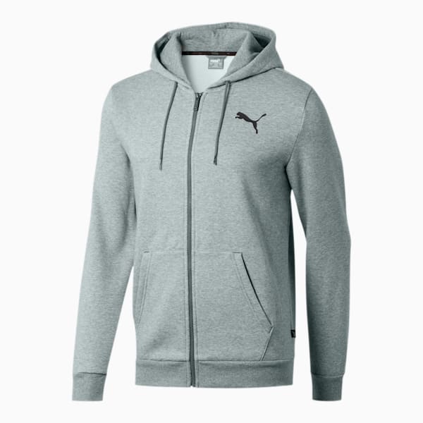 Essentials Men's Hooded Fleece Jacket, Medium Gray Heather-Cat, extralarge
