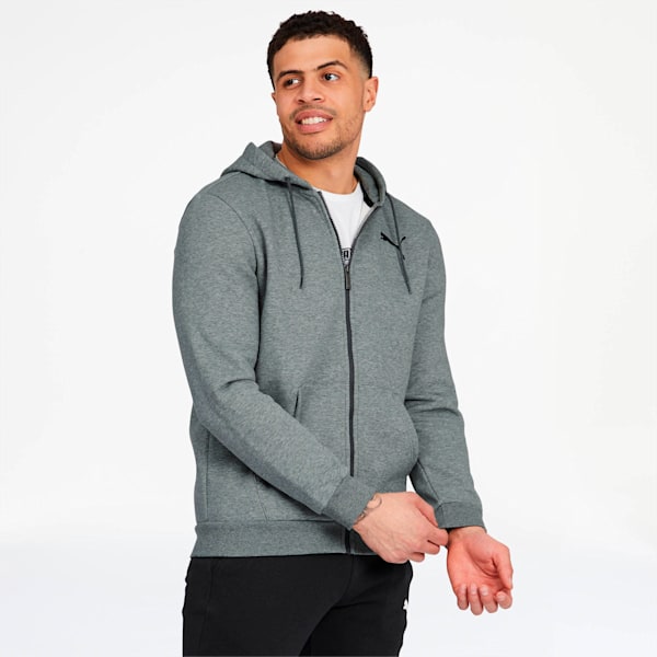 Puma essentials men's hot sale hooded fleece jacket