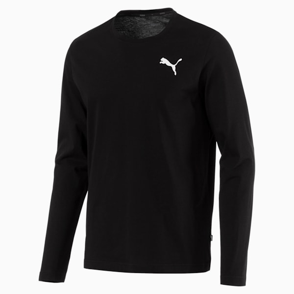 Essentials Men's Long Sleeve Tee, Cotton Black-_Cat, extralarge