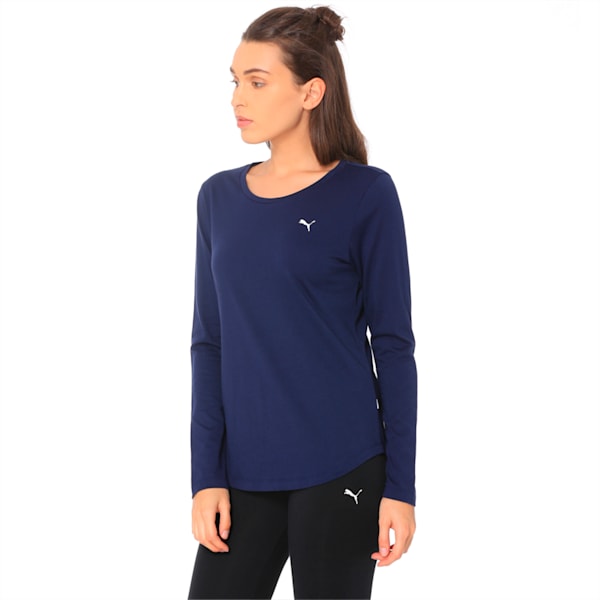 Essentials Long Sleeve Women's T-Shirt, Peacoat-Cat, extralarge-IND