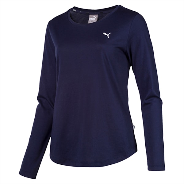 Essentials Long Sleeve Women's T-Shirt, Peacoat-Cat, extralarge-IND