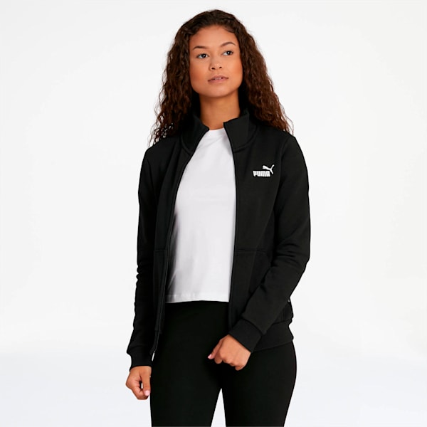 Essentials Women's Fleece Track Jacket, Cotton Black, extralarge