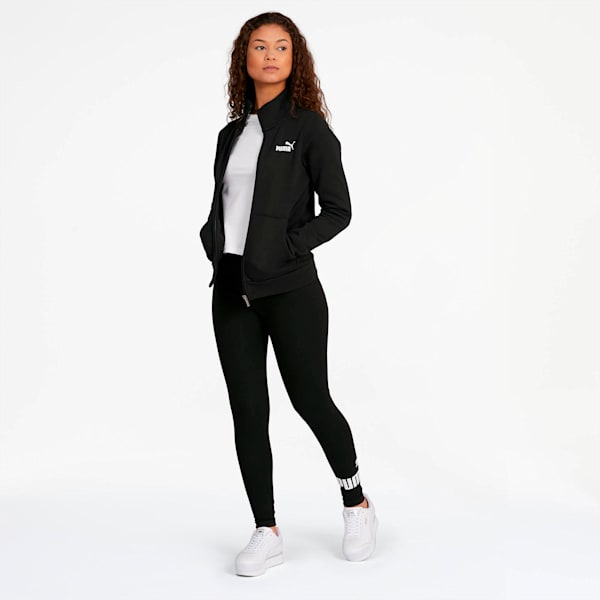 Essentials Women's Fleece Track Jacket, Cotton Black, extralarge