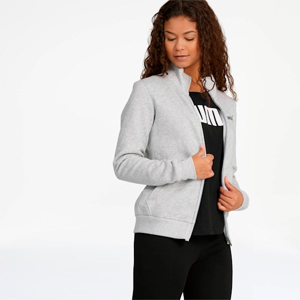 Essentials Women's Fleece Track Jacket, Light Gray Heather, extralarge