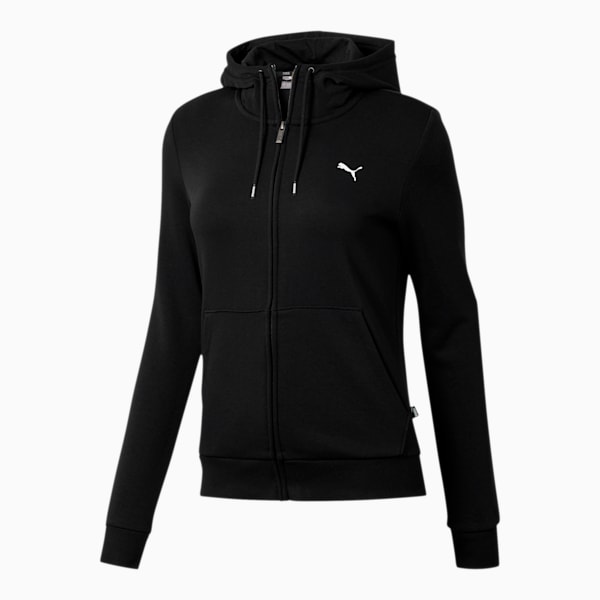 Essentials Women's Hooded Jacket, Cotton Black-Cat, extralarge