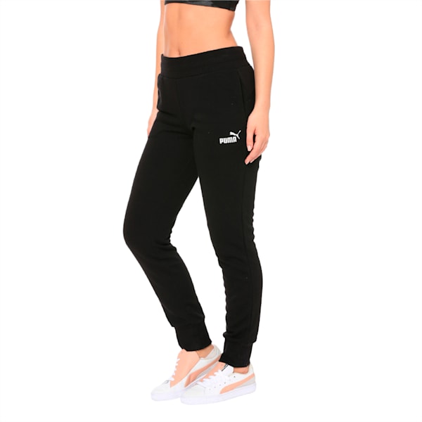 Essential Knitted Women's Sweatpants, Cotton Black, extralarge-IND
