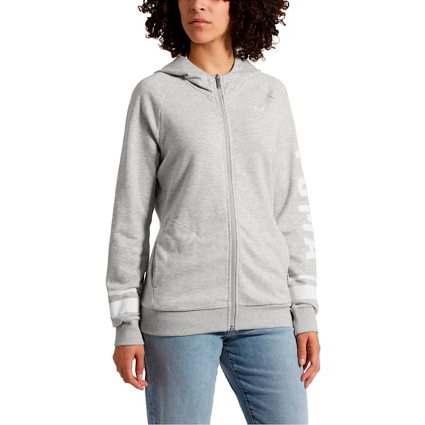 Athletic Women's Full Zip Hoody, Light Gray Heather, extralarge