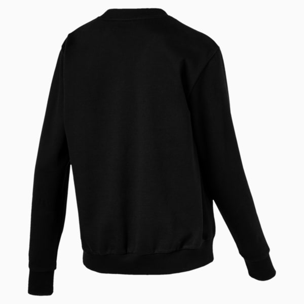 Athletic Crew Fleece Women's Sweatshirt, Cotton Black-MetalicAsh, extralarge