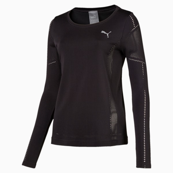 PUMA Training Formknit seamless long sleeve top in black