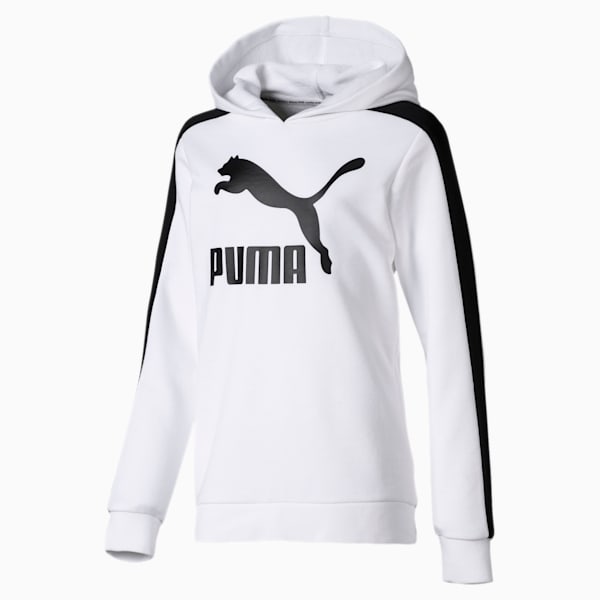 Classics Girls' T7 Hoodie JR, Puma White, extralarge