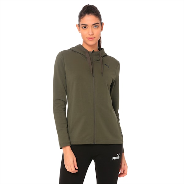 Modern Sport Full Zip Women's Hoodie, Forest Night, extralarge-IND