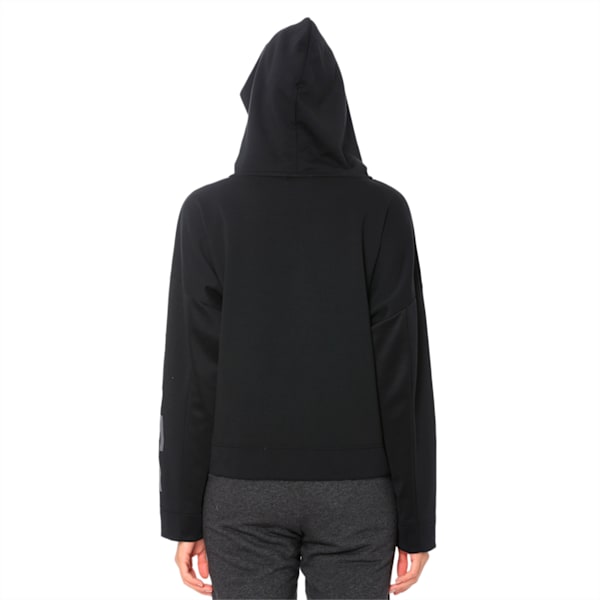 Fusion Women's Full Zip Hoodie, Cotton Black, extralarge-IND