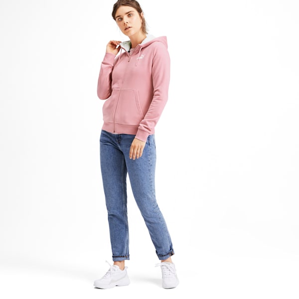 Essentials + Sherpa Women's Hooded Jacket, Bridal Rose, extralarge
