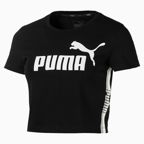 Puma tape logo cropped tee deals