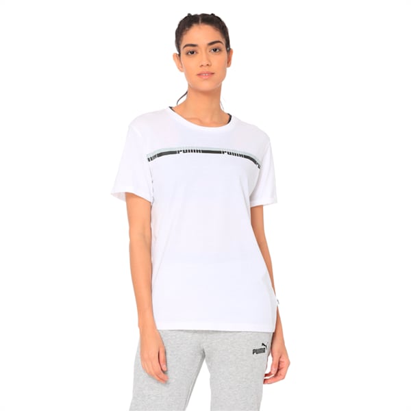 Tape Women's Elongated Tee, Puma White, extralarge-IND