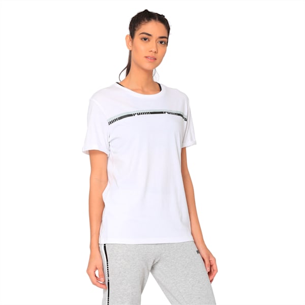 Tape Women's Elongated Tee, Puma White, extralarge-IND