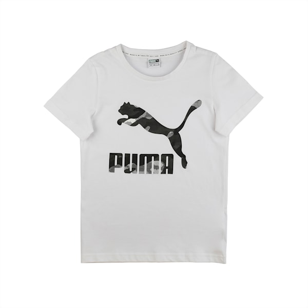 Boys' Classics Tee, Puma White-AOP, extralarge-IND