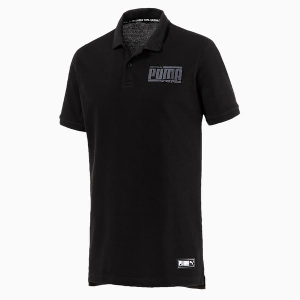 Athletics Polo, Cotton Black, extralarge