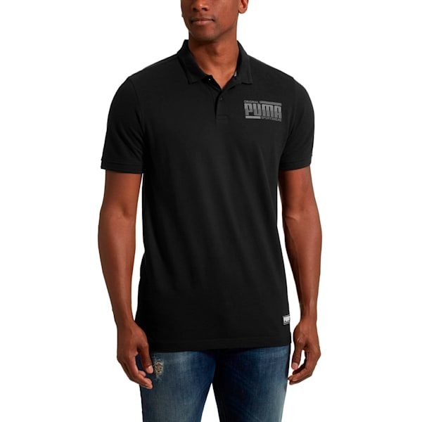 Athletics Polo, Cotton Black, extralarge