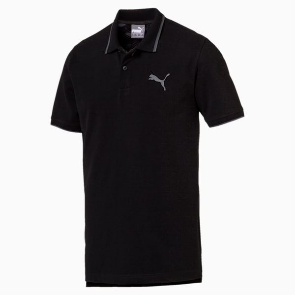 Modern Sports Polo Shirt, Cotton Black, extralarge