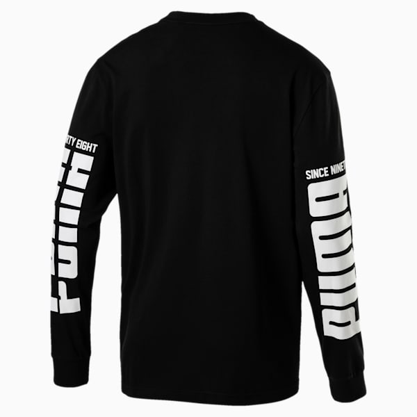 Rebel Up Raglan Long Sleeve Men's Tee, Cotton Black, extralarge