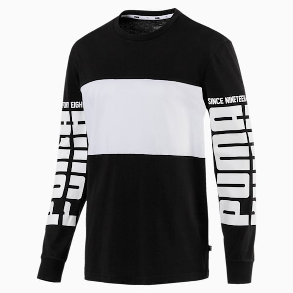 Rebel Up Raglan Long Sleeve Men's Tee, Cotton Black, extralarge