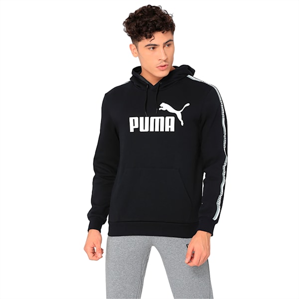 Men's Tape Fleece Hoodie, Cotton Black, extralarge-IND