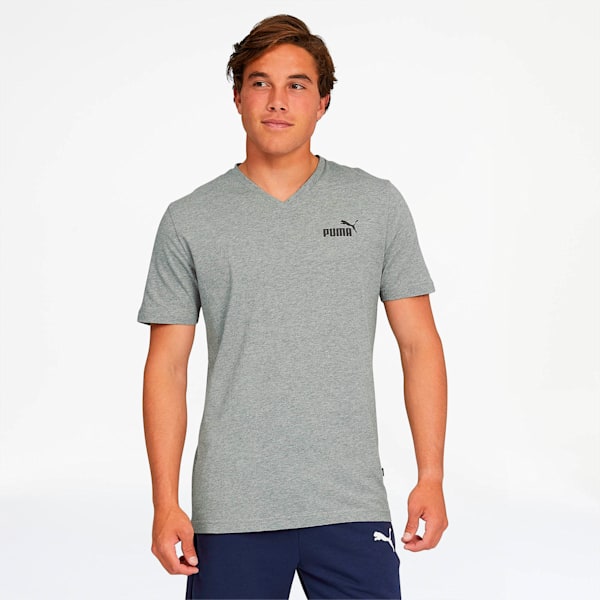 Essentials+ Men's V Neck Tee, Medium Gray Heather, extralarge