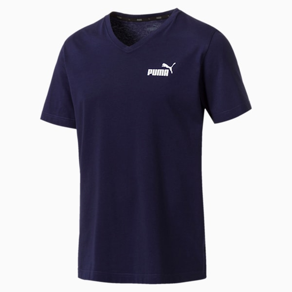 Essentials V-Neck Men's Cotton T-Shirt, Peacoat, extralarge-IND