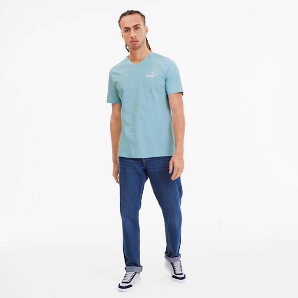 Essentials+ Men's V Neck Tee, Aquamarine, extralarge