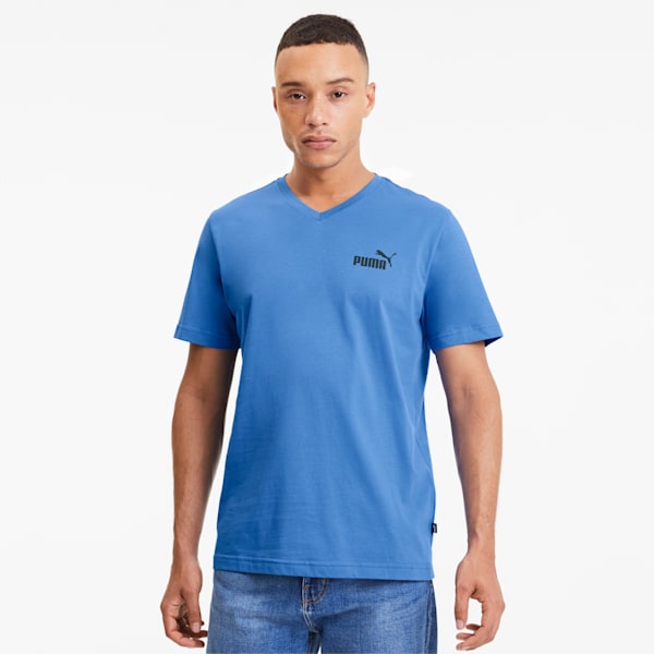 Essentials+ Men's V Neck Tee, Palace Blue, extralarge