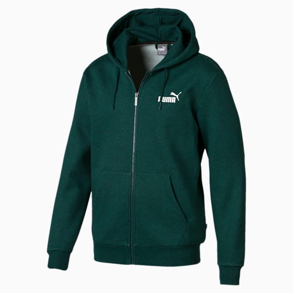 Essentials Fleece Hooded Men's Jacket, Ponderosa Pine Heather, extralarge-IND