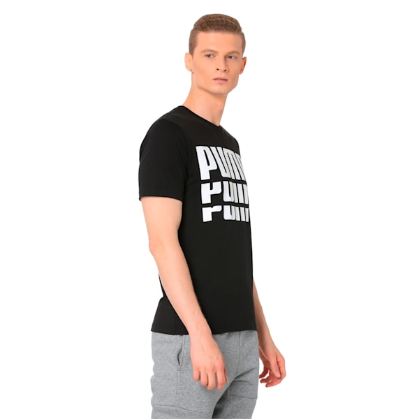 Men's Rebel Bold Basic T-Shirt, Cotton Black, extralarge-IND