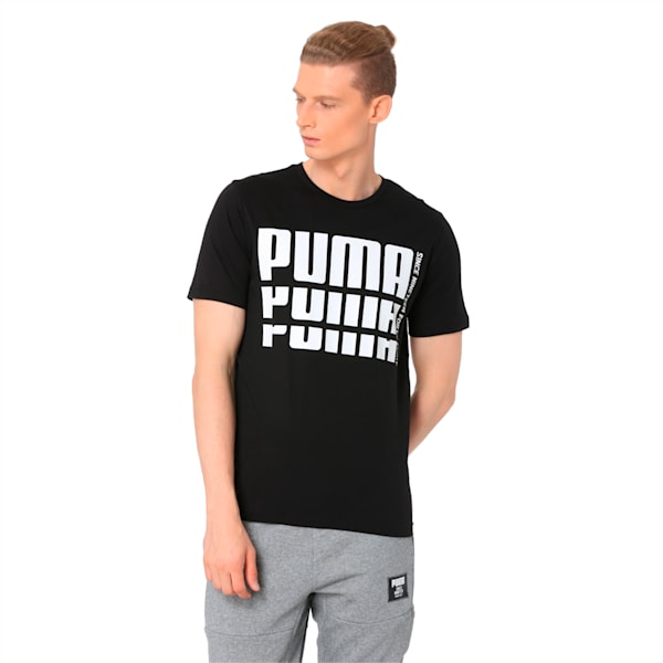Men's Rebel Bold Basic T-Shirt, Cotton Black, extralarge-IND