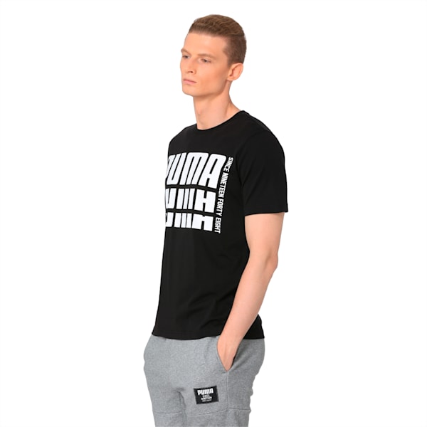 Men's Rebel Bold Basic T-Shirt, Cotton Black, extralarge-IND
