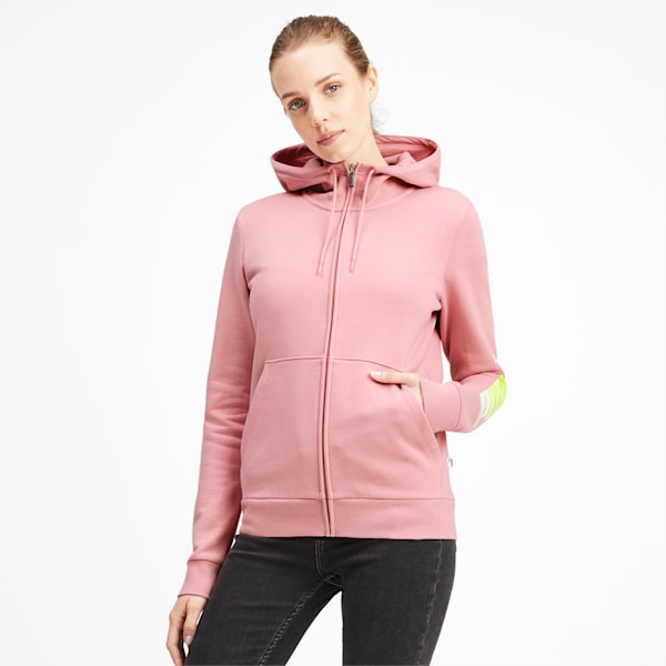 Essentials Women's Hooded Fleece Jacket, Bridal Rose, extralarge