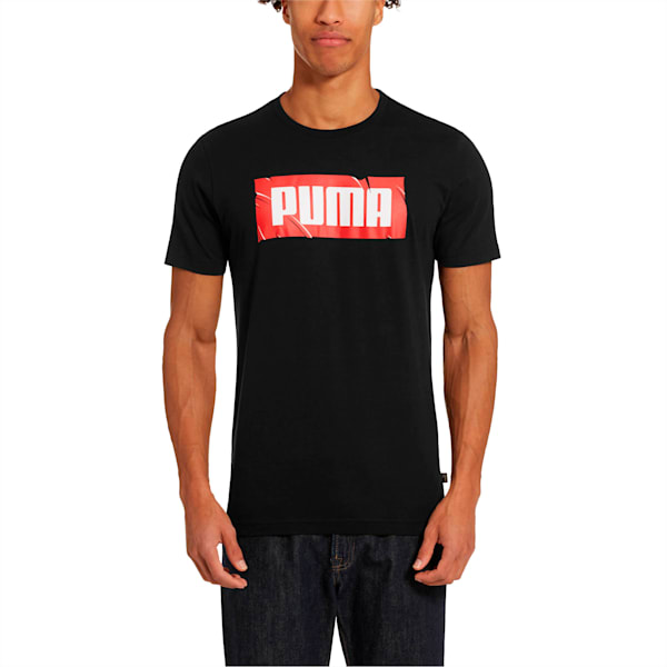 PUMA Wording Tee, Cotton Black, extralarge