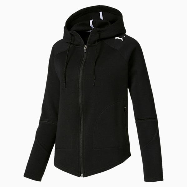 Evostripe Move Women’s Hooded Jacket, Cotton Black, extralarge