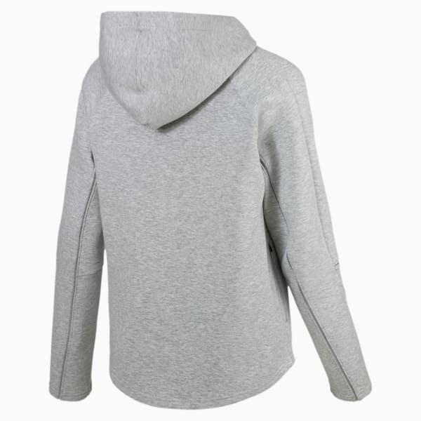 Evostripe Move Zip-Up Women's Hoodie, Light Gray Heather, extralarge-IND