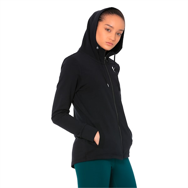 Modern Sports Hooded Jacket, Cotton Black, extralarge-IND
