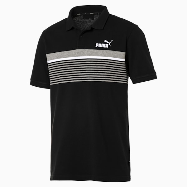 Essentials+ Short Sleeve Men's Polo Shirt, Cotton Black, extralarge