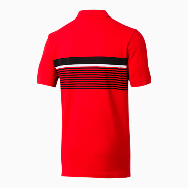 ESS+ Striped Men’s Polo, High Risk Red, extralarge