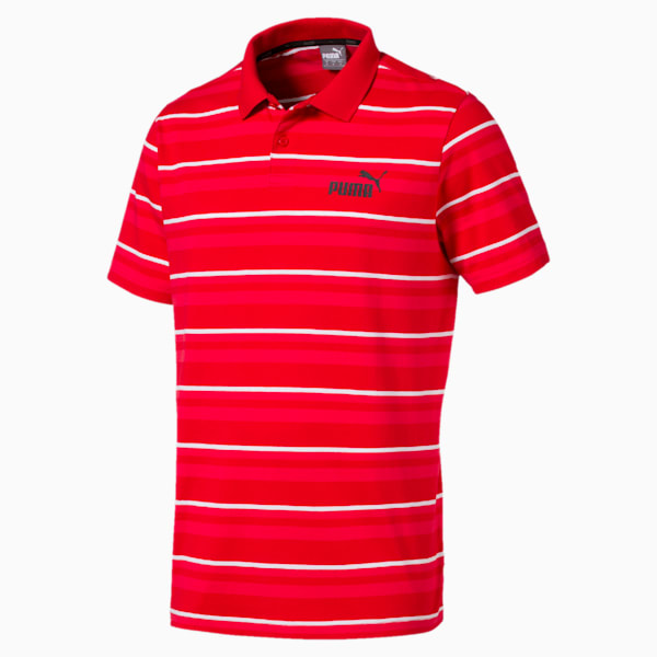 ESS+ Striped J Men’s Polo, High Risk Red, extralarge