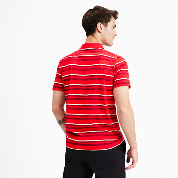 ESS+ Striped J Men’s Polo, High Risk Red, extralarge