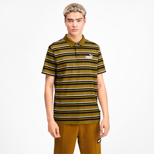 ESS+ Striped J Men’s Polo, Moss Green, extralarge
