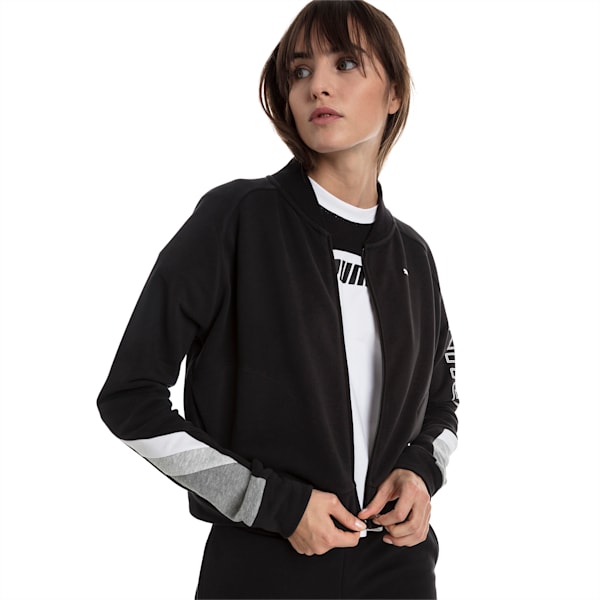 Athletics Bomber Jacket, Cotton Black, extralarge